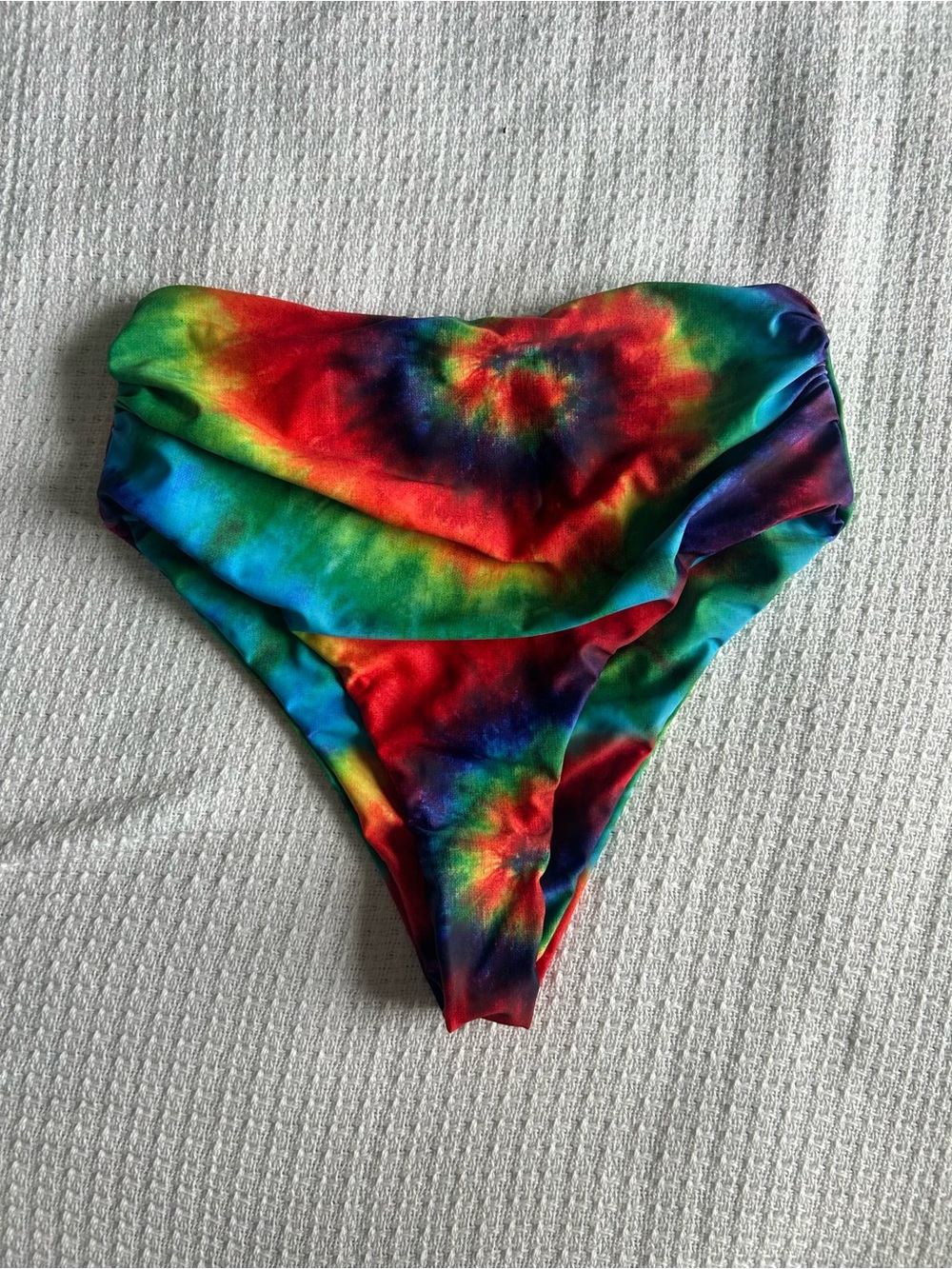 Zaful Rainbow Tie-Dye High-Cut Bikini Bottoms